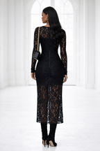 Noir Lace Midi Dress
