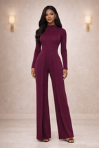 The Structured Form Jumpsuit - Wine