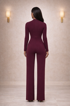 The Structured Form Jumpsuit - Wine