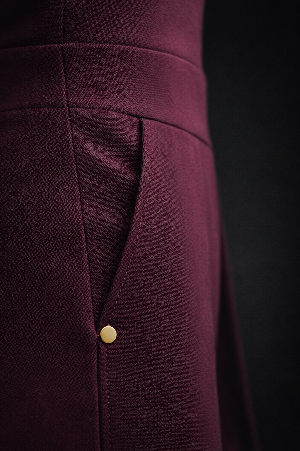 Structured Form Jumpsuit - Wine