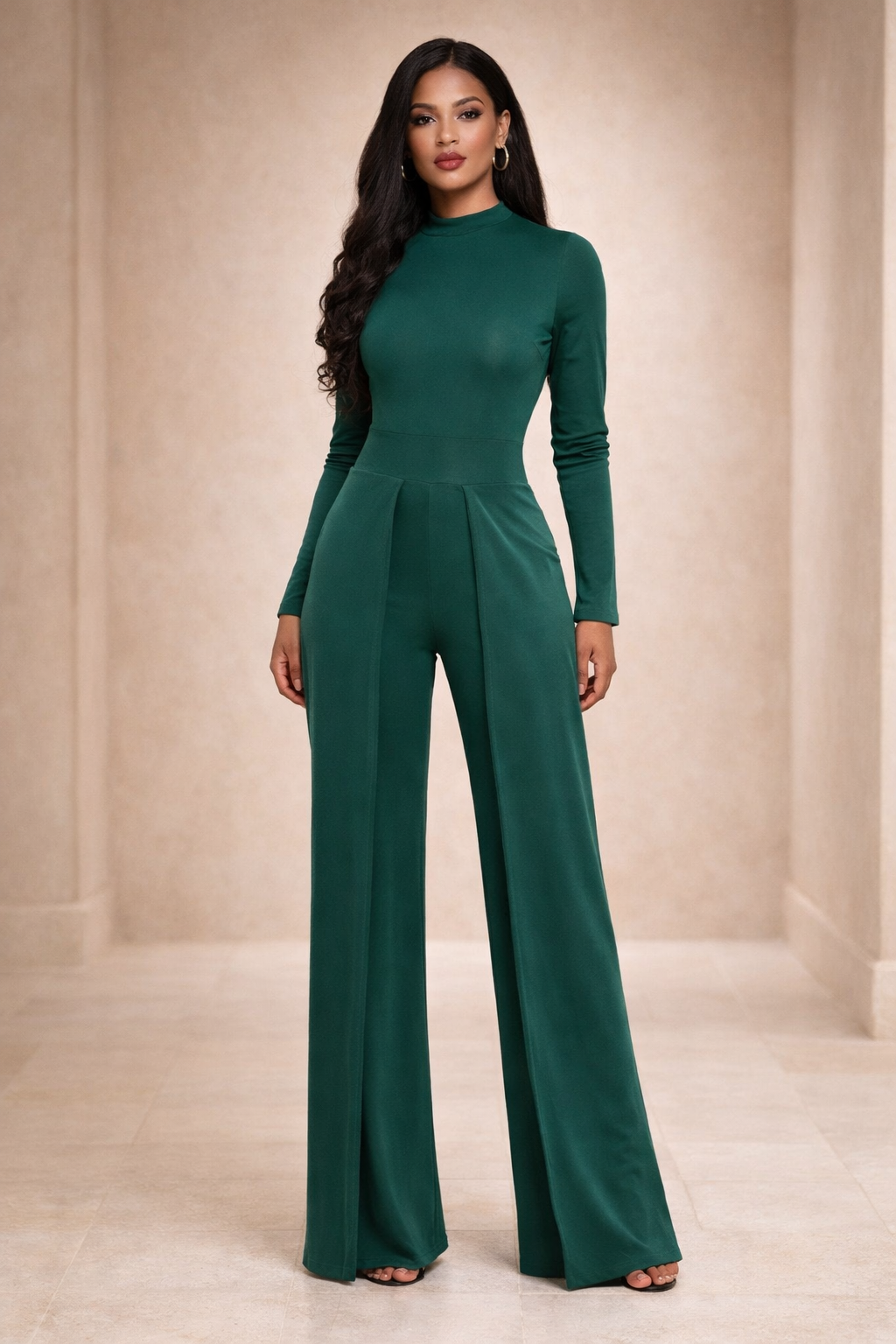 Structured Form Jumpsuit - Green