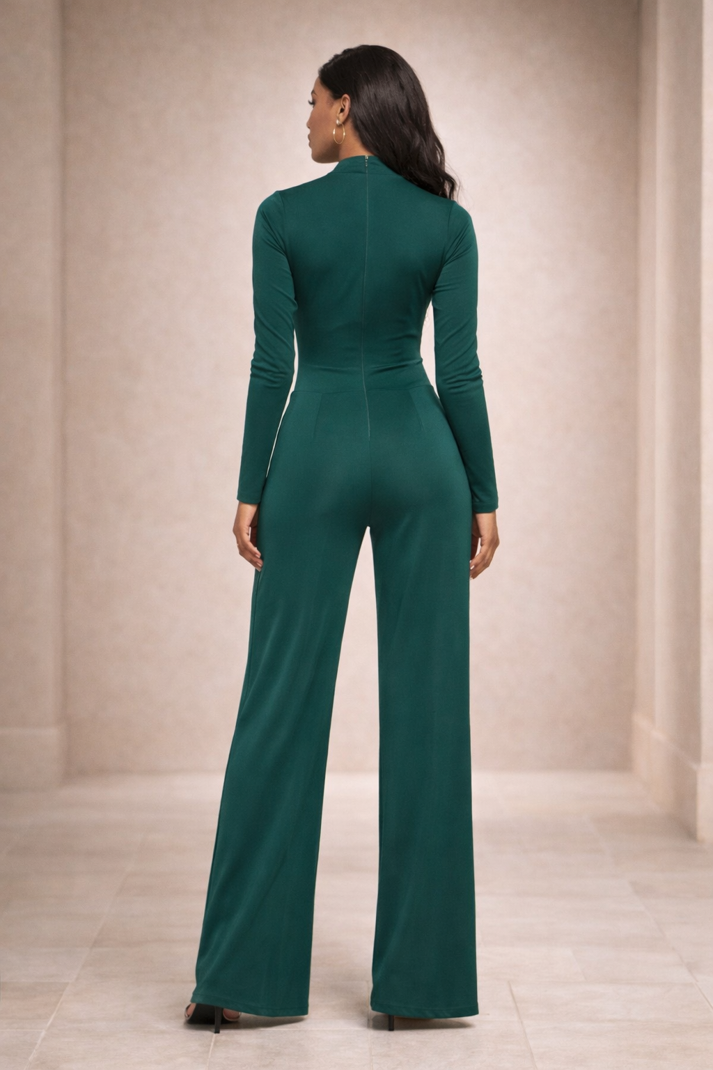 Structured Form Jumpsuit - Green