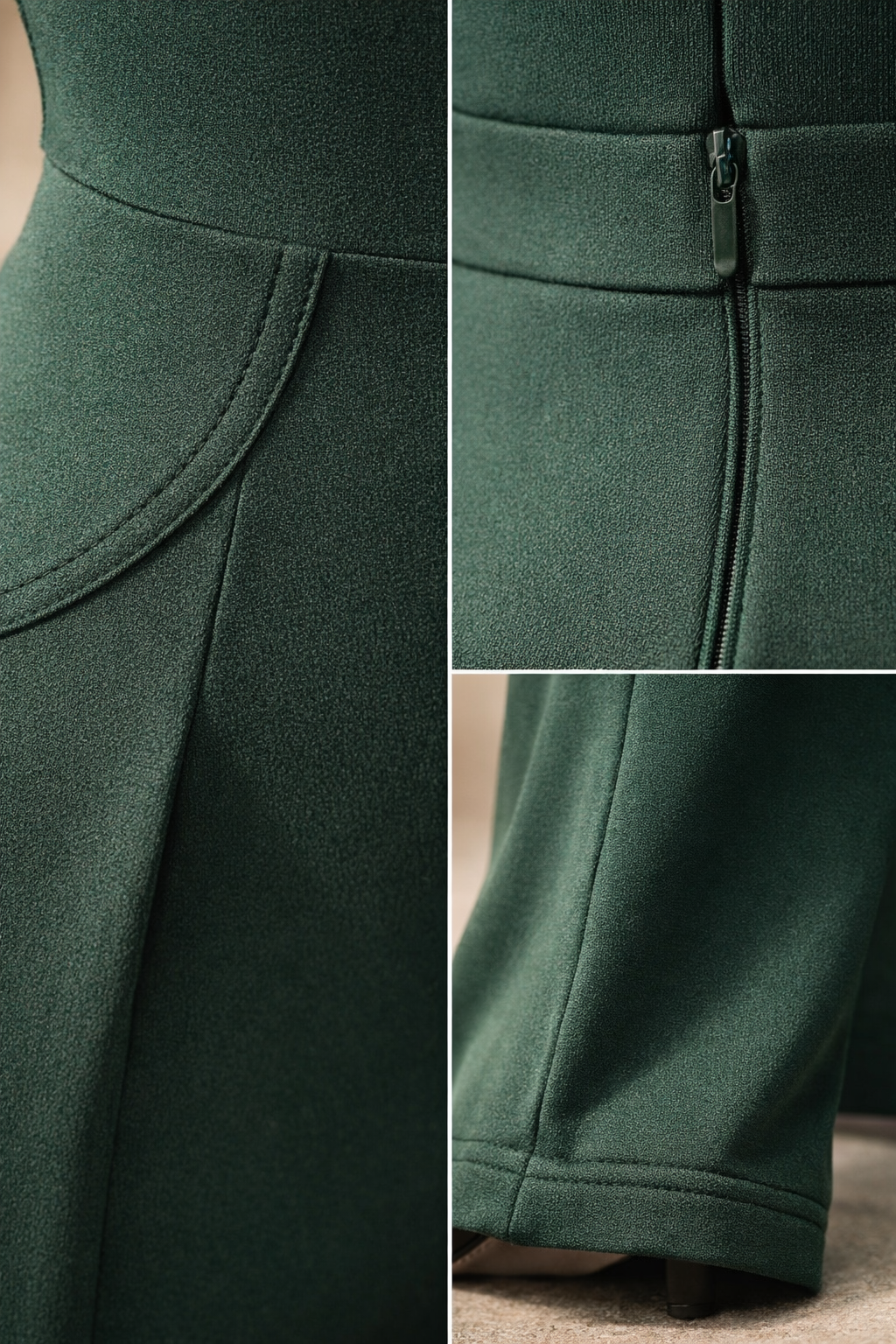 Structured Form Jumpsuit - Green