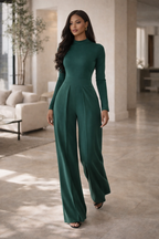 Structured Form Jumpsuit - Green