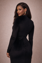 The Midnight Form Velvet Slit Dress