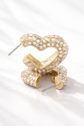 Pearl Studded Heart Earrings