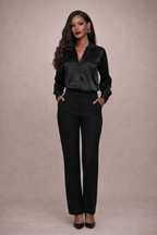 The Élan Satin Button-Up