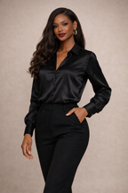 The Élan Satin Button-Up