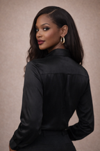 The Élan Satin Button-Up
