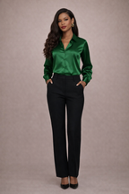 The Élan Satin Button-Up
