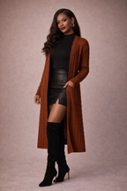 Maison Longline Cable Cardigan