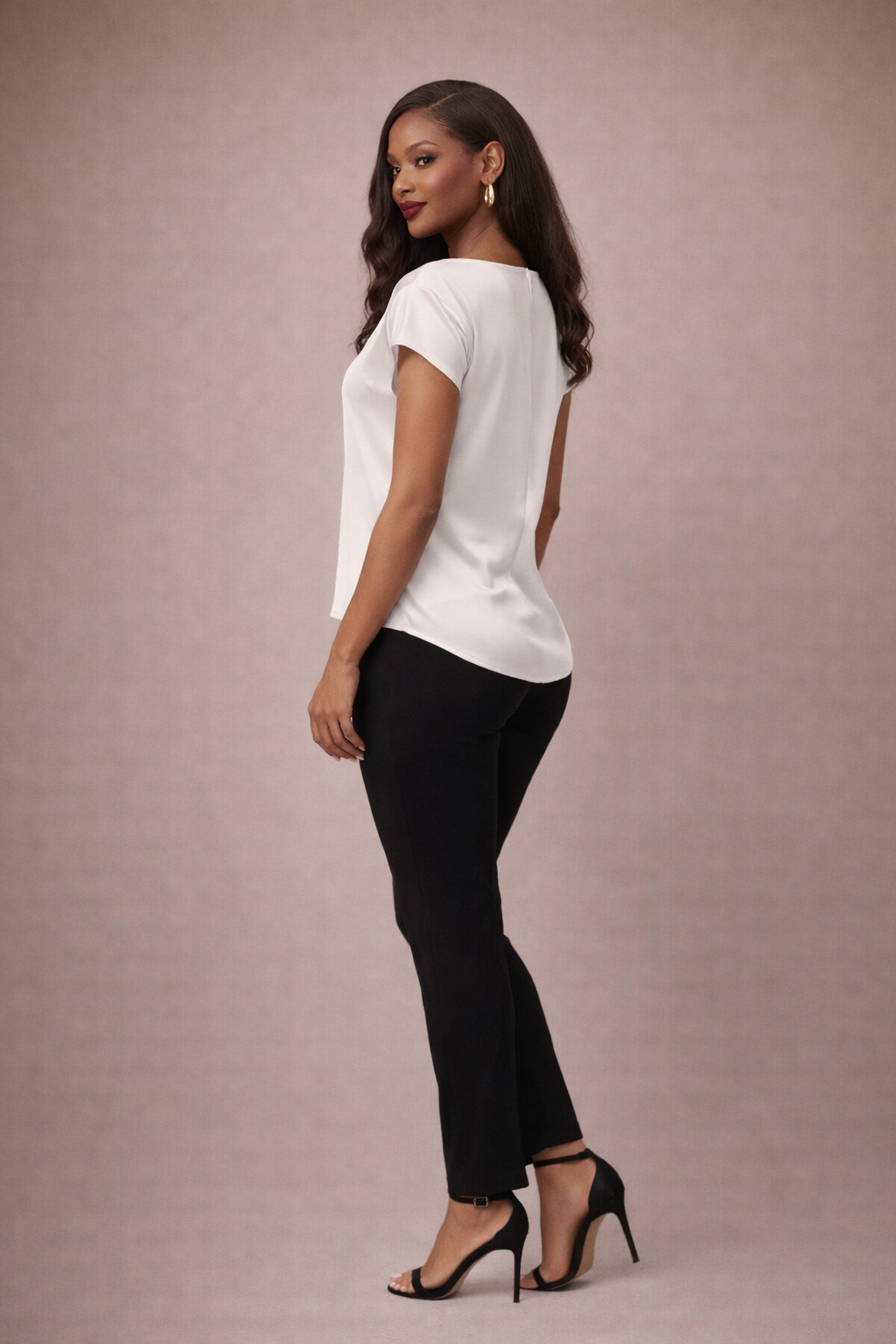 Silkline Satin V-Neck Blouse