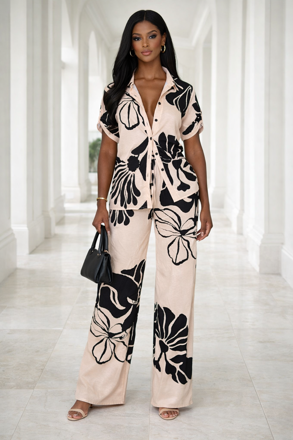 Noir Bloom Pants Set