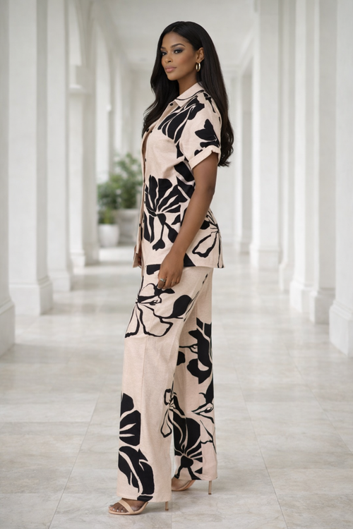 Noir Bloom Pants Set
