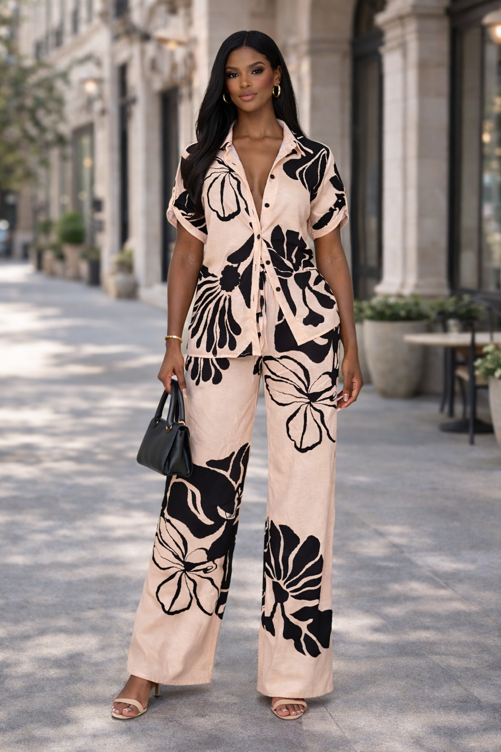 Noir Bloom Pants Set