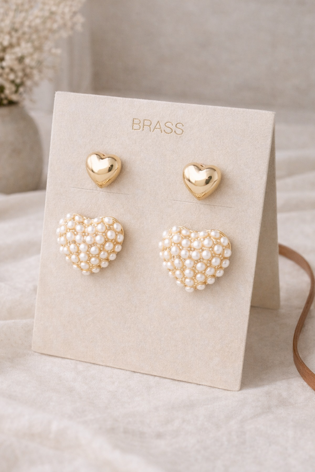 Twin Hearts Stud Earrings