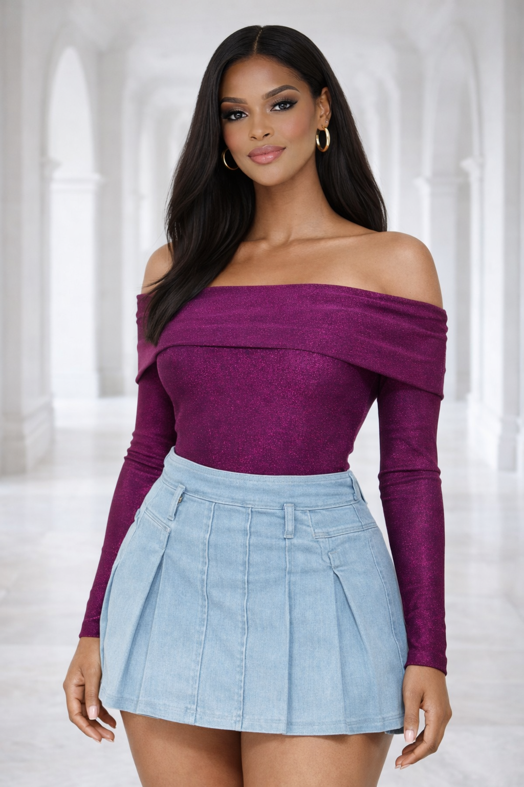 The Merlot Off-Shoulder Bodysuit