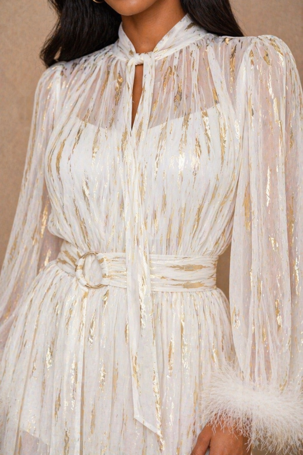 The Lumière Feather Mini Dress