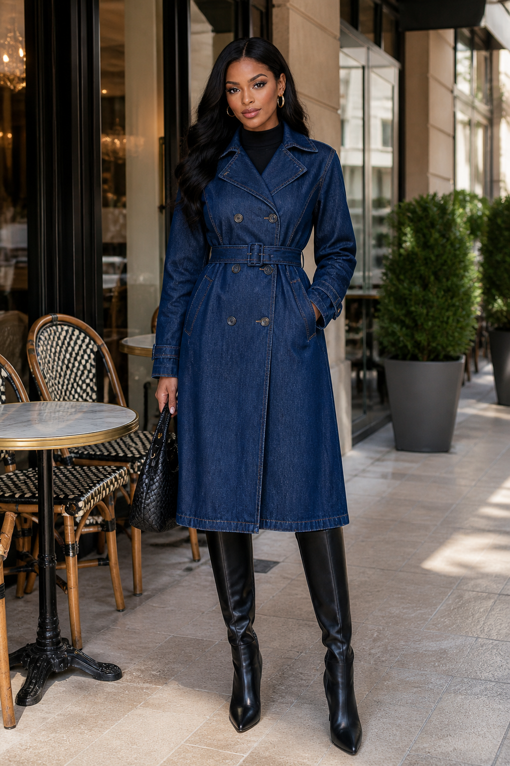 The Riviera Denim Trench Coat