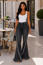 The Peyton Fringe Flare Jeans