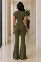 The Quarter-Zip Flare Jumpsuit
