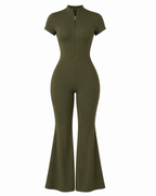 The Quarter-Zip Flare Jumpsuit