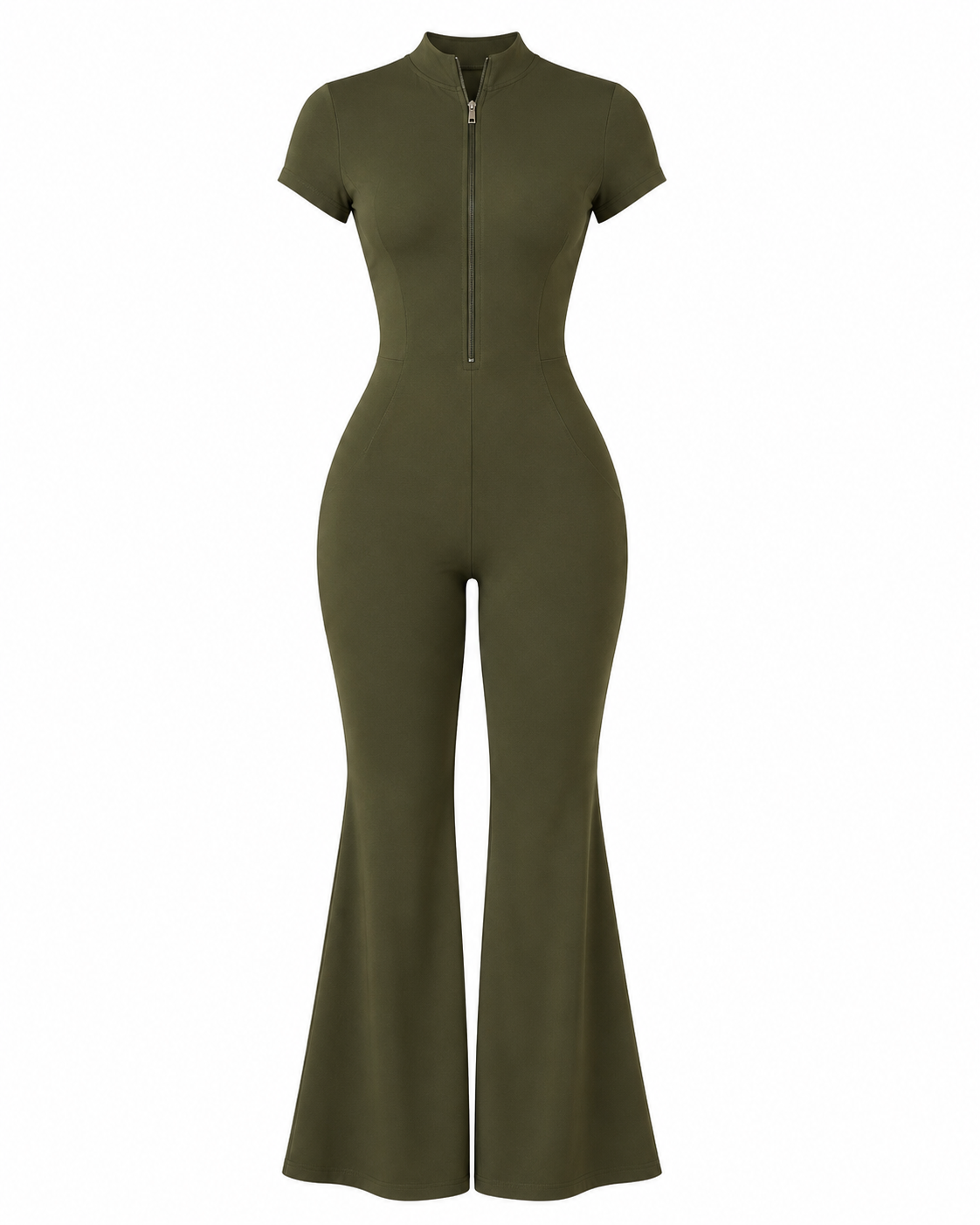 The Quarter-Zip Flare Jumpsuit
