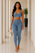 NOVÈA Faux Denim Leggings