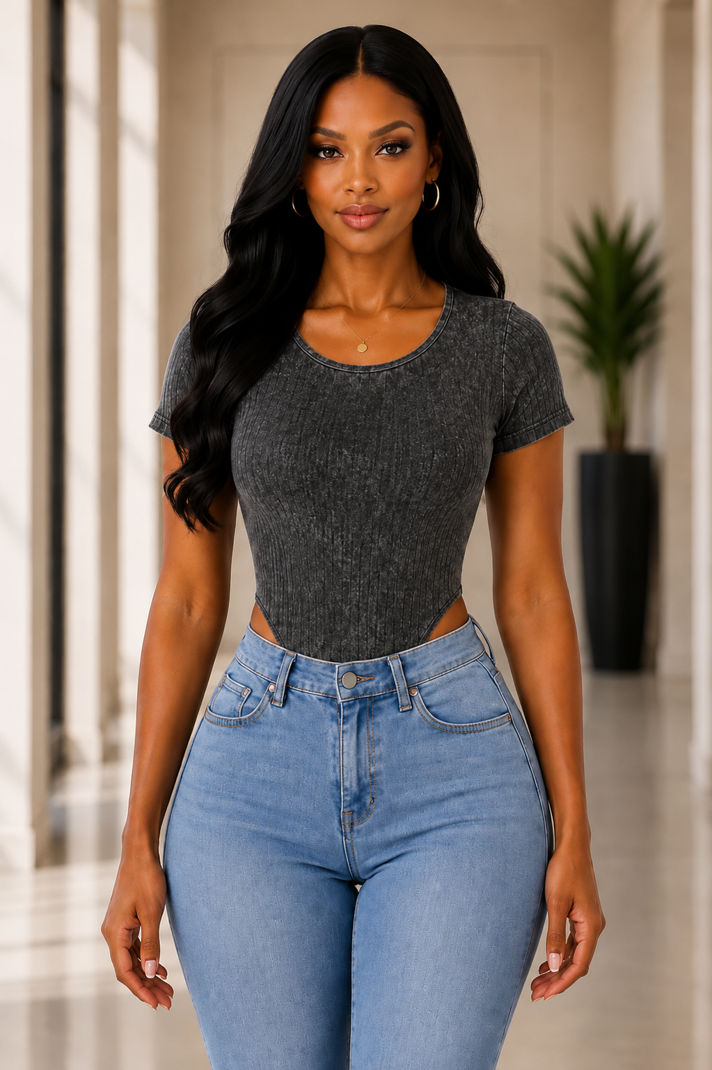 The NOVÈA Mineral Wash Crewneck Bodysuit