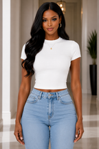 Essential Slim Fit Mock Neck T-Shirt