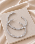80mm Rhinestone Hoop Earring
