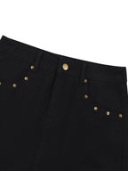 The Studded Denim Mini Skirt