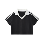 The Striped Cropped Jersey Top